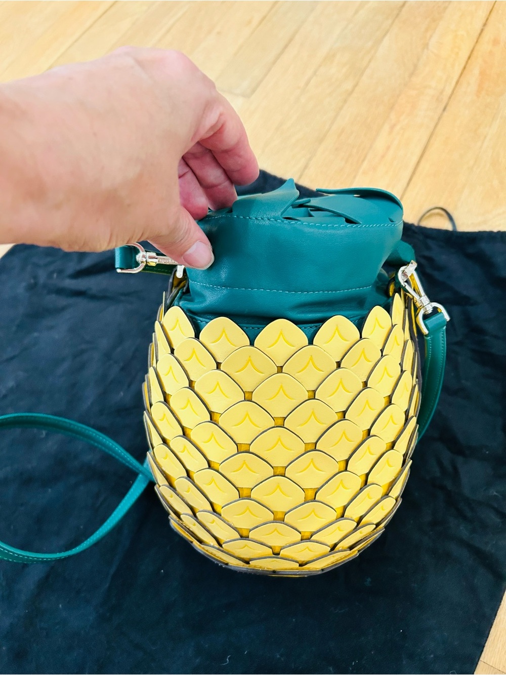 Kate Spade Pineapples Bucket Crossbody Bag - Yellow & Green - Picture 4 of 9